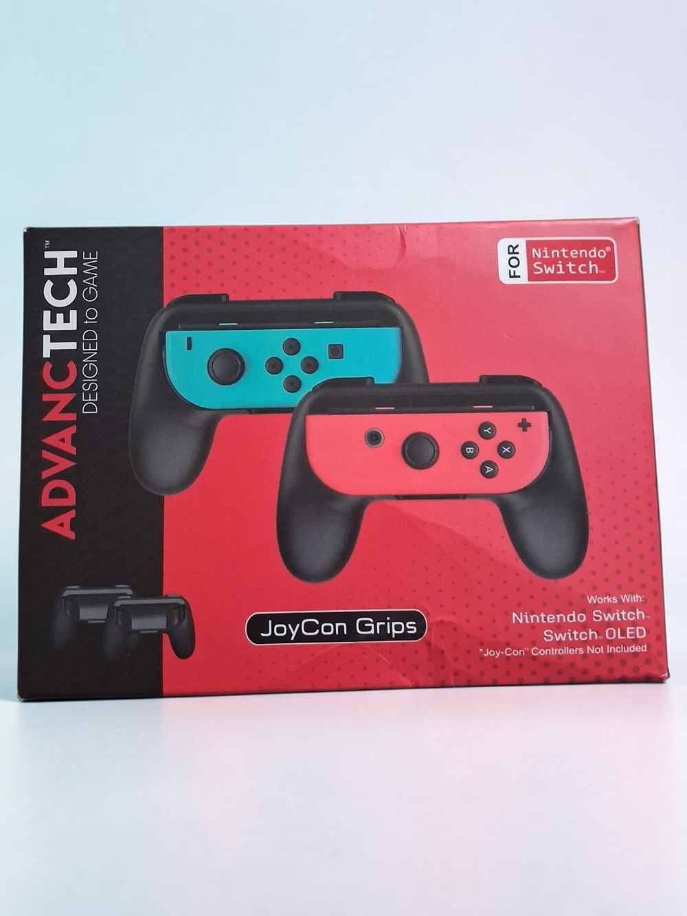 AdvanceTech JoyCon Grips for Nintendo Switch - Turquoise & Coral